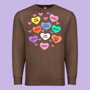 Womens Valentine Candy Heart Valentines Day Vneck Premium Sweatshirt Designed By Tuandangui