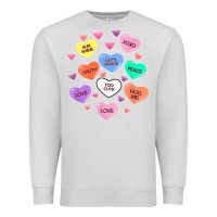 Dove Grey womens valentine candy heart valentines day vneck Premium Sweatshirt - tuanDangUi