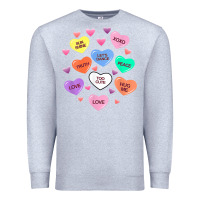 Heather Grey womens valentine candy heart valentines day vneck Premium Sweatshirt - tuanDangUi