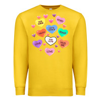 Lemon womens valentine candy heart valentines day vneck Premium Sweatshirt - tuanDangUi