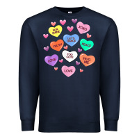 Navy womens valentine candy heart valentines day vneck Premium Sweatshirt - tuanDangUi