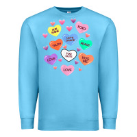 Ocean Blue womens valentine candy heart valentines day vneck Premium Sweatshirt - tuanDangUi