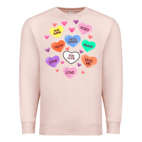 Pale Pink womens valentine candy heart valentines day vneck Premium Sweatshirt - tuanDangUi