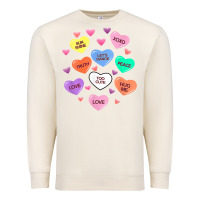 Sandshell womens valentine candy heart valentines day vneck Premium Sweatshirt - tuanDangUi