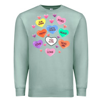 Seafoam womens valentine candy heart valentines day vneck Premium Sweatshirt - tuanDangUi