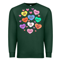 Sports Green womens valentine candy heart valentines day vneck Premium Sweatshirt - tuanDangUi