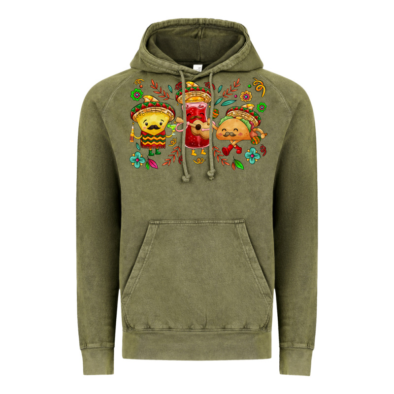 Mexican Taco Nacho And Souce Vintage Hoodie by NancyCooperArtShop | Teevron