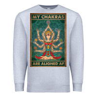 Heather Grey my chakras are aligned af vintage yoga meditation Premium Sweatshirt - tuanDangUi