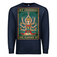 Navy my chakras are aligned af vintage yoga meditation Premium Sweatshirt - tuanDangUi