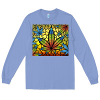 Colony Blue stained glass weed Long Sleeve Tee - TumblerDesignByShophia