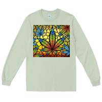 Matcha stained glass weed Long Sleeve Tee - TumblerDesignByShophia