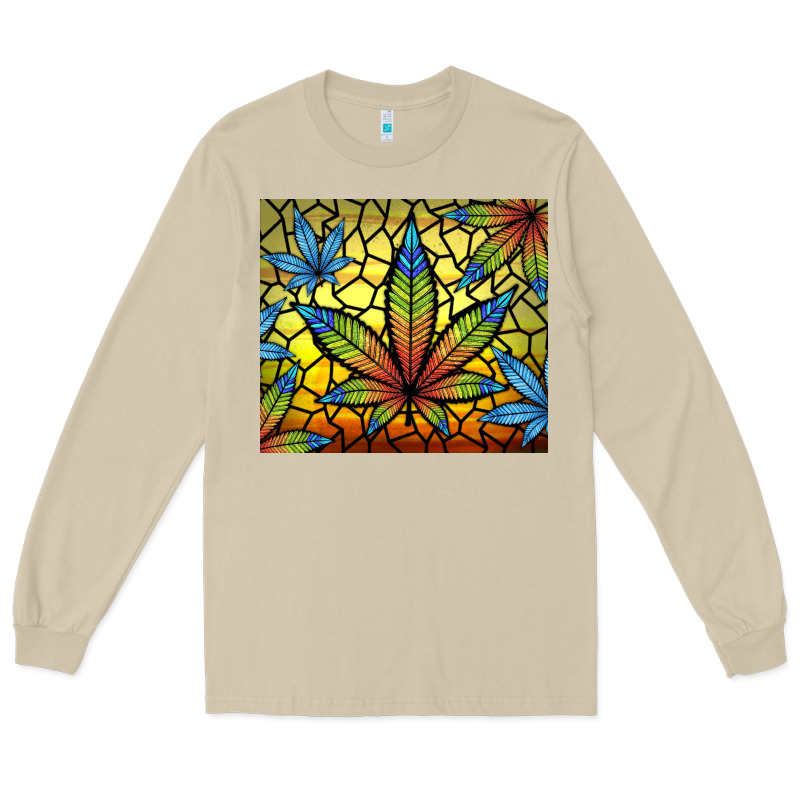 Stained Glass Weed Long Sleeve Tee by TumblerDesignByShophia | Teevron