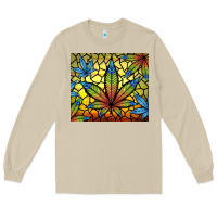 Mushroom stained glass weed Long Sleeve Tee - TumblerDesignByShophia