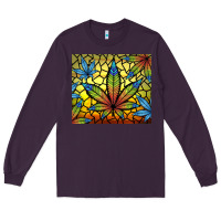 Plum stained glass weed Long Sleeve Tee - TumblerDesignByShophia