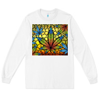 White stained glass weed Long Sleeve Tee - TumblerDesignByShophia