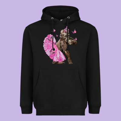 Baby Gorilla With Tutu Heavyweight Hoodie Designed By Lillyallendesigns