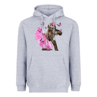 Heather Grey Baby Gorilla With Tutu Heavyweight Hoodie - LillyAllenDesigns