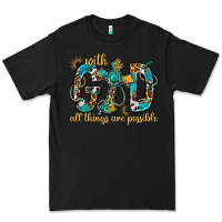 Black With God All Things Are Possible With Cross Premium Tee - BundleAndBundleShop