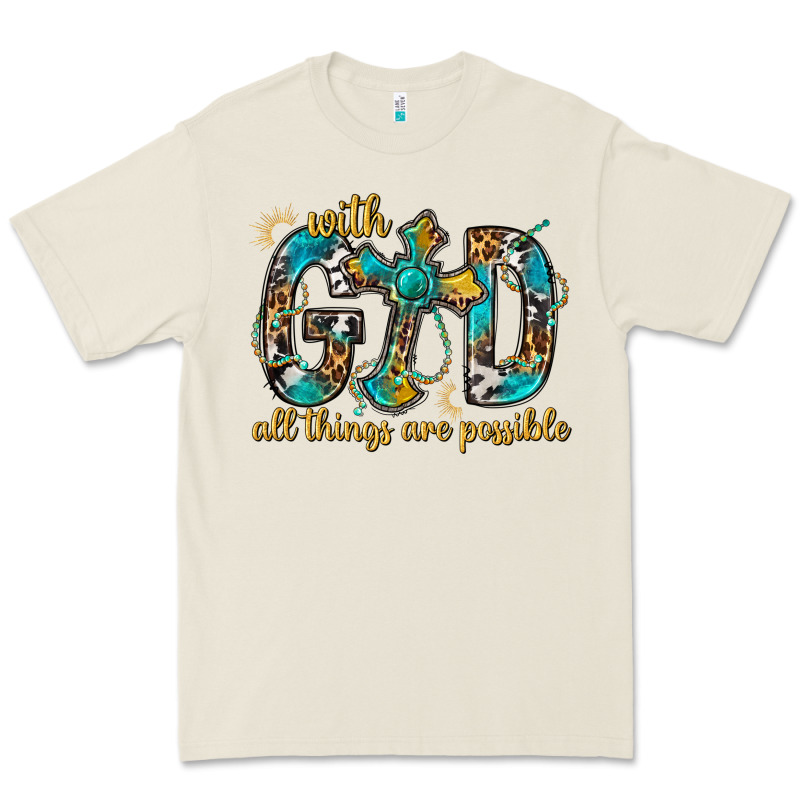With God All Things Are Possible With Cross Premium Tee by BundleAndBundleShop | Teevron