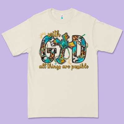 With God All Things Are Possible With Cross Premium Tee Designed By Bundleandbundleshop