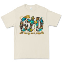 Bone With God All Things Are Possible With Cross Premium Tee - BundleAndBundleShop