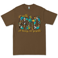 Cacao With God All Things Are Possible With Cross Premium Tee - BundleAndBundleShop