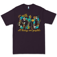 Plum With God All Things Are Possible With Cross Premium Tee - BundleAndBundleShop