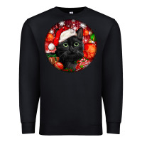 Black christmas bombay cat Premium Sweatshirt - LillyAllenDesigns