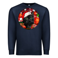 Navy christmas bombay cat Premium Sweatshirt - LillyAllenDesigns