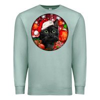 Seafoam christmas bombay cat Premium Sweatshirt - LillyAllenDesigns