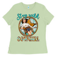Matcha Western Stay Wild Cowgirl Ladies Tee - BundleAndBundleShop