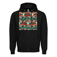 Black native american aztec seamless pattern 3 Zipper Hoodie - BundleAndBundleShop