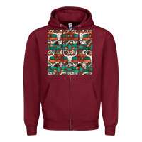 Burgundy native american aztec seamless pattern 3 Zipper Hoodie - BundleAndBundleShop