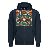 Navy native american aztec seamless pattern 3 Zipper Hoodie - BundleAndBundleShop