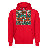 Red native american aztec seamless pattern 3 Zipper Hoodie - BundleAndBundleShop