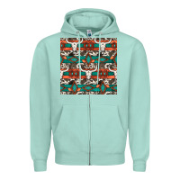 Seafoam native american aztec seamless pattern 3 Zipper Hoodie - BundleAndBundleShop