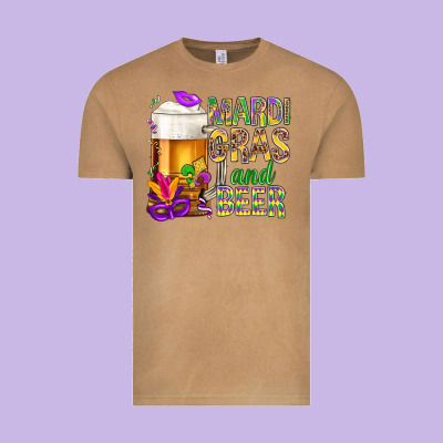 Mardi Gras And Beer Vintage Tee Designed By Nancycooperartshop