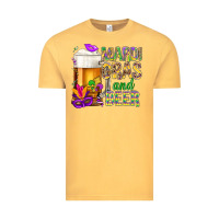 Vintage Mustard Mardi Gras and beer Vintage Tee - NancyCooperArtShop