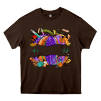 Chocolate Brown halloween nurse pumpkin custom name Heavy Core Tee - NancyCooperArtShop