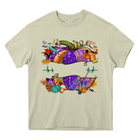Mossy halloween nurse pumpkin custom name Heavy Core Tee - NancyCooperArtShop
