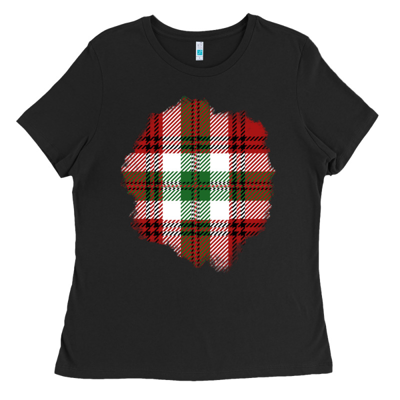 Christmas Tartan Patch Ladies Tee by BundleAndBundleShop | Teevron