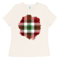 Bone Christmas Tartan Patch Ladies Tee - BundleAndBundleShop