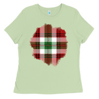 Matcha Christmas Tartan Patch Ladies Tee - BundleAndBundleShop