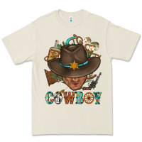 Western Cowboy Portrait With Cactus Premium Tee | Teevron