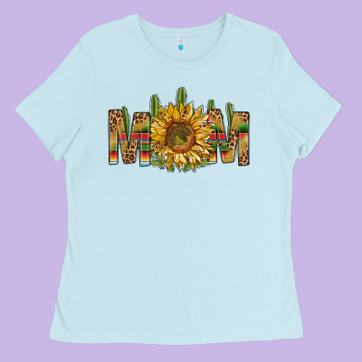 Western Mom With Sunflower Ladies Tee Designed By Bundleandbundleshop