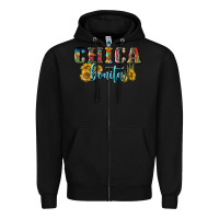 Black chica bonita Zipper Hoodie - BundleAndBundleShop