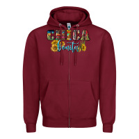 Burgundy chica bonita Zipper Hoodie - BundleAndBundleShop