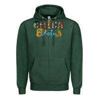 Sports Green chica bonita Zipper Hoodie - BundleAndBundleShop