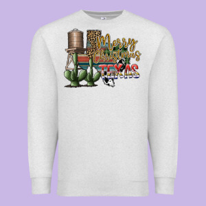 Merry Christmas Texas Premium Sweatshirt Designed By Sublimationcraftshop