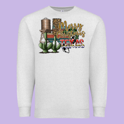 Merry Christmas Texas Premium Sweatshirt Designed By Sublimationcraftshop